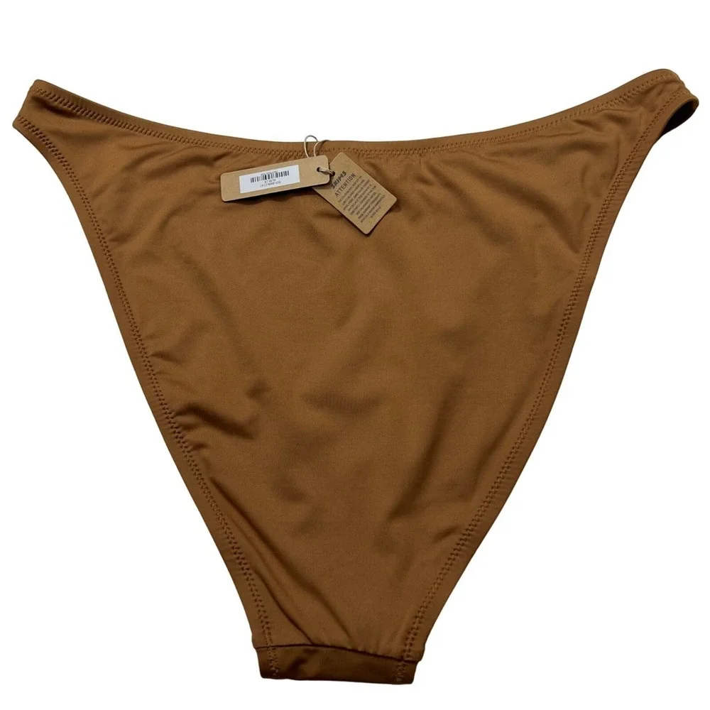 SKIMS Swim Cheeky Tanga Bottoms Lot of 2 Marble Almond Womens 2X